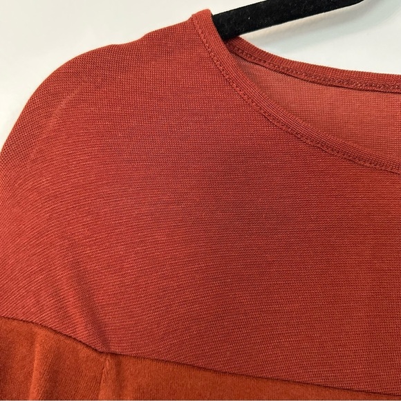 OGL Eco-Mousse Womens Long Sleeve Crewneck Wool Blend Rust Orange Top Sz 2XL NWT - Picture 4 of 11